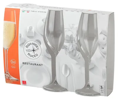 Image de Lot de 3 flûtes à champagne Bormioli - Verre de 24 cl - Restaurant