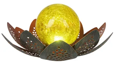 Produktbild von Globo Solarleuchte amber gold grün