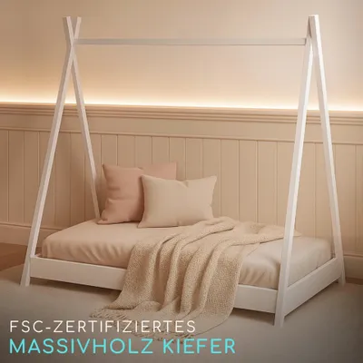 Immagine prodotto di Alavya Home Letto per bambini TIPI LUNA 70x140 cm faggio - bianco