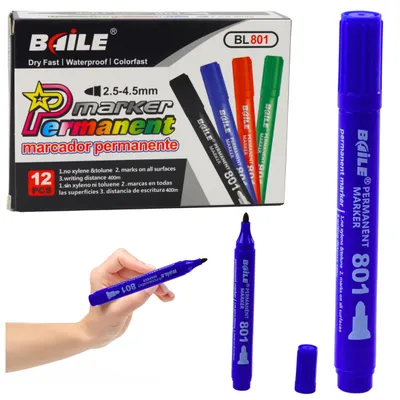 Zdjęcie produktu dla Marker permanentny wodoodporny niebieski 2,5-4,5 mm