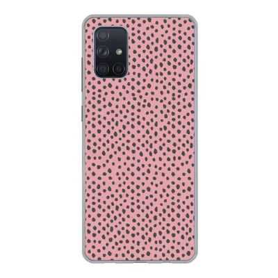 Produktbild von MuchoWow® Handyhülle Schutzhülle Hülle für Samsung Galaxy A51 5G Polka dots - Rosa - Schwarz Silikon Softcase Handy Hülle - Abbildung