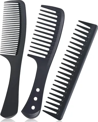 Immagine prodotto di URAQT 3PCS Set di pettini per parrucchieri - Kit di pettini professionali in carbonio per lo styling dei capelli