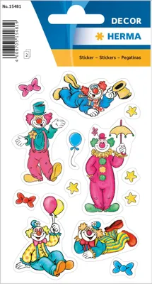 Image de HERMA 15481 HERMA Sticker DECOR "Clowns", aus Papier, beglimmert