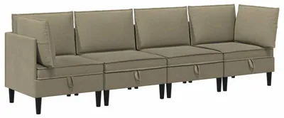 Zdjęcie produktu dla Zestaw wypoczynkowy vidaXL, 4 elementy, tkanina w kolorze khaki