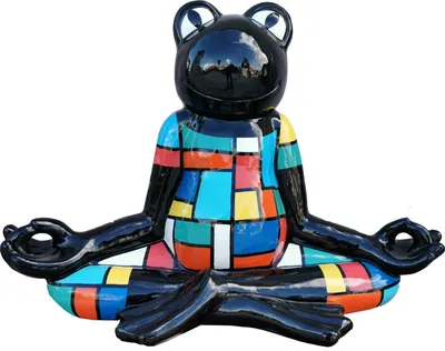 Produktbild von Abstrakter Yoga Frosch Statue Bunte Skulptur 55cm Statuen Skulpturen Dekoration