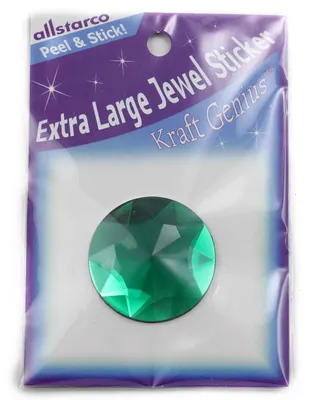 Ziersteine 43 mm grün smaragd rund selbstklebend 2 Stück