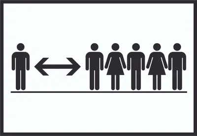 Produktbild von Diskretion Bitte Abstand halten Symbol Schild A2 Rückseite selbstklebend