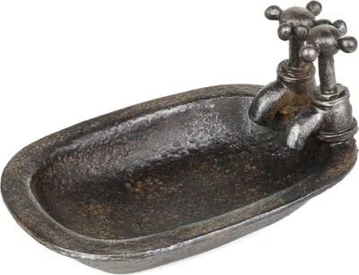 Produktbild von Moritz Seifenschale als Waschbekcen aus Polyresin in dunkelbraun Maritime Deko Dekorations Idee Standdeko Badezimmer Seifenhalter Dose