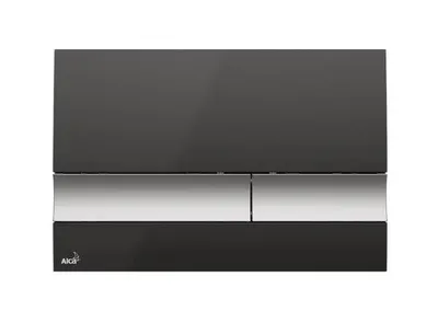 Produktbild von Betätigungsplatte Alca basic Platte schwarz glänzend / Taster chrom matt M1728-2