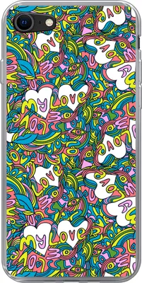 Produktbild von MuchoWow® Handyhülle Schutzhülle Hülle für Telefoonhoesje iPhone 8 Mädchen - Liebe - Muster - Liebe - Kinder - Kinder Silikon Softcase Handy Hülle - Schutzhaube