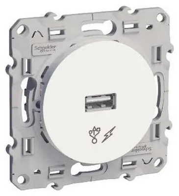 Image de Connecteur d'alimentation USB 5V blanc Odace, avec vis
