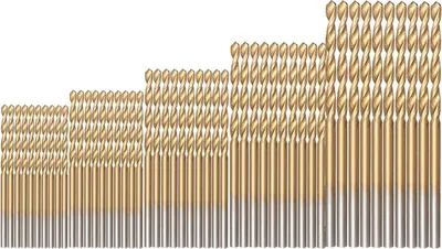 Produktbild von 50 Stück Spiralbohrer Metall Titanbeschichteter Spiralbohrer für Edelstahl und Metall