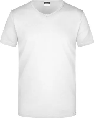 Produktbild von Men's Slim Fit V-T Figurbetontes V-Neck-T-Shirt white, Gr. S