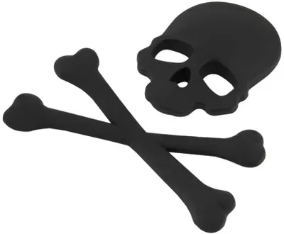 Produktbild von 3D Schwarz Totenkopf Metall Aufkleber Sticker Emblem Badge für PKW KFZ Auto Karosserie von Bearlink