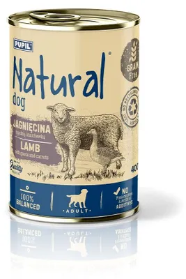Produktbild von NATURAL Nassfutter für Hunde: Lamm mit Gans und Möhren, 400 g