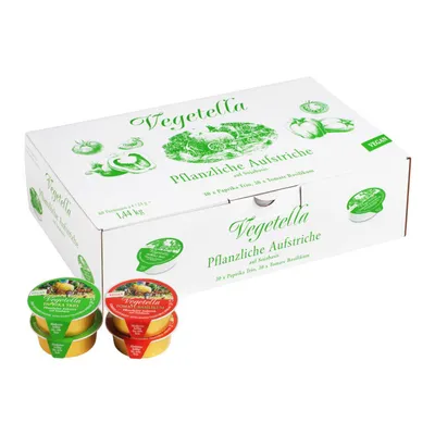 Produktbild von Vegetella Pflanzliche Aufstriche auf Sojabasis 60 Portionen 1440g