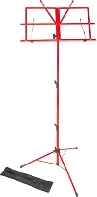 Image de Pupitres à musique métalliques, pliables et réglables, avec sangle de transport - Rouge