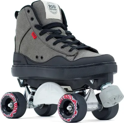 Produktbild von Rio Roller Ramp Skate Kinder-Quad-Rollschuhe Grau Klassische Quad-Rollschuhe für Kinder und Anfänger