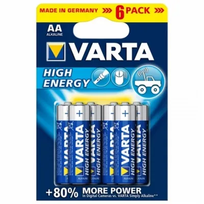 Image de LR06 AA VARTA Pile alcaline HIGH ENERGY (Blister 6 pcs.)