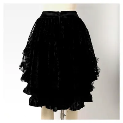 Produktbild von Korsettkleid Damen Halloween Steampunk Kleid mit Spitzenärmeln und Strapsen