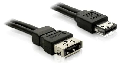 Produktbild von DeLOCK Power Over eSATA Extension cable male-female 1m, 1 m, eSATA, Männlich/Weiblich, Schwarz