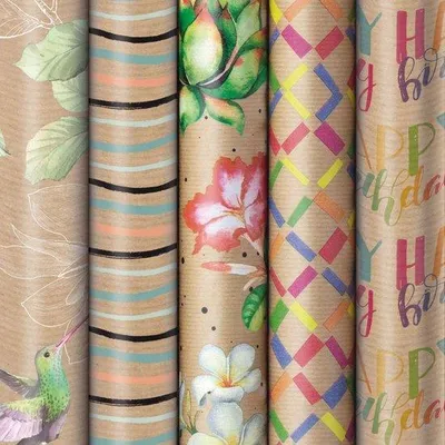 Productafbeelding van Natuur 1 luxe cadeaupapier inpakpapier - 200 x 70 cm - 3 rollen