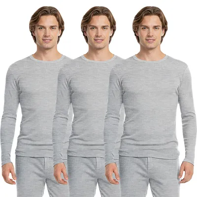 Immagine prodotto di HEAT BOOSTER Maglia termica a maniche lunghe uomo, a coste con morbido pile interno, grigio melange, taglia XL