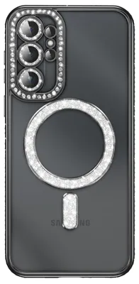Obrázok produktu pre Puzdro Avizar pre Galaxy S26 Ultra s magnetickým krúžkom a okrajom posiatym trblietkami, čierna/priehľadná