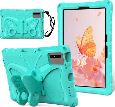 Immagine prodotto di Custodia per bambini per Xiaomi Redmi Pad 2 2025/Redmi Pad SE 11" 2023, custodia leggera in EVA anti-shock con tracolla e supporto a farfalla Verde