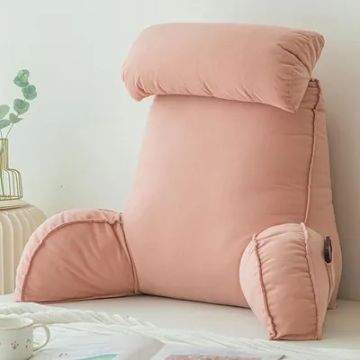Imagen del producto de Otros: Almohada lumbar con reposabrazos, almohada para la espalda, para la cama, almohada para ver la televisión, almohada para leer con rodillo cervical desmontable, ideal como soporte lumbar al leer