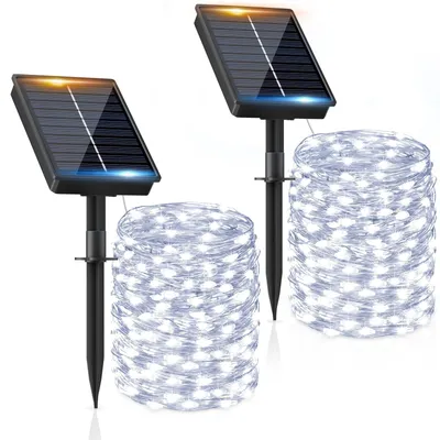 Produktbild von Solar Lichterkette Aussen, 2x16M 160 LED Solarlichterkette Außen Wetterfest