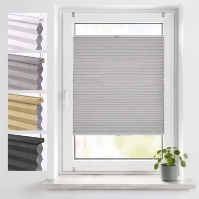Produktbild von Sonello Wabenplissee Klemmfix ohne Bohren 85cm x 160cm Grau Verdunklung Plisseerollo für Tür & Fenster