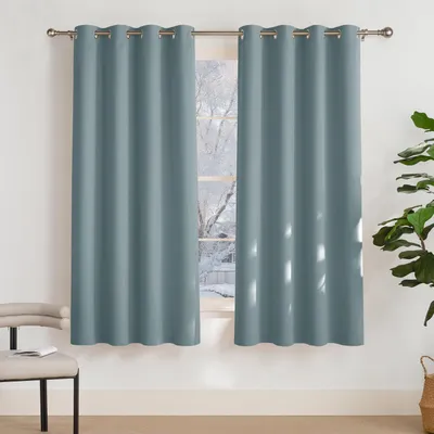 Immagine prodotto di Tende oscuranti termiche, colore grigio-blu, confezione da 2, dimensioni 160 cm di altezza x 140 cm di larghezza