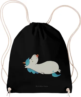 Produktbild von Mr. & Mrs. Panda kordelzugbeutel Einhorn Schnuller - Schwarz - Geschenk, Beutel, Jutebeutel, freizeit rucksack, Geburt, Geburtstag, Mutter, Turnbeutel, wander, Unicorn