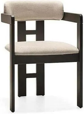 Produktbild von Eleganter brauner Stuhl aus Holz und Textil im modernen Design