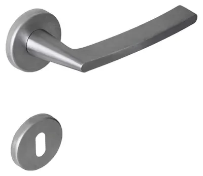 Productafbeelding van Binnen deurklink (set) van zamac met een geborsteld chroom afwerking