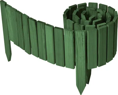 Produktbild von Garronda Beeteinfassung Holz Rollzaun Gartenzaun imprägniert Flexibler Rollborder Rasenkante  Länge: 200 cm (Dunkelgrün, Höhe: 20 cm)