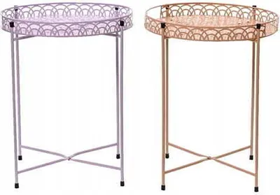 Image de Table basse ronde en métal pour le jardin 48x38 cm