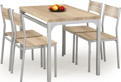 Obrázek produktu pro Halmar Jídelní set Malcolm 1+4 - dub sonoma/ocel