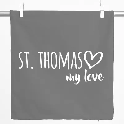 Produktbild von Huuraa Kissenbezug St. Thomas my love 40x40cm Steel Grey Baumwolle Dekokissenbezug Geschenkidee