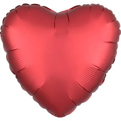 Produktbild von amscan® 9914135-92 Folienballon Herz dunkelrot - Ø 43 cm