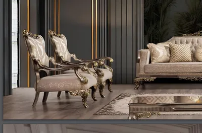 Produktbild von Sessel Klassischer Polster Einsitzer Barock Rokoko Chesterfield Wohnzimmer Neu
