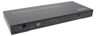 Produktbild von InLine HDMI 4K2K Switch, 4-fach, mit Audio, HDMI, Schwarz, 1080p, 720p, 3,4 Gbit/s, 340 MHz, 881 g