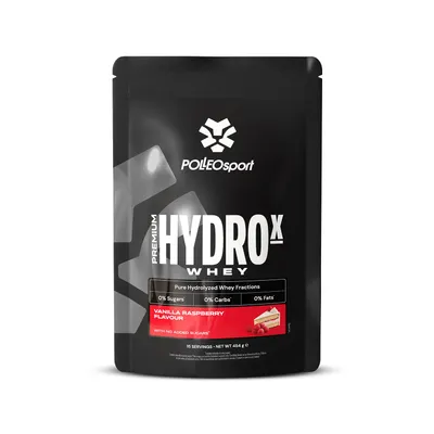 Produktbild von Polleo Premium HydroX Whey, 454 g - Vanilla Raspberry
