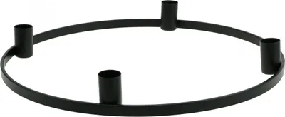 Produktbild von Kerzenring für Stabkerzen - Metall Schwarz Ø35cm Deko Kerzenhalter Adventskranz Tischdeko