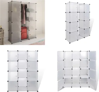 Produktbild von vidaXL Modularer Schrank mit 9 Fächern 37x115x150 cm Weiß - Modularer Schrank - Modulare Schränke - Kleideraufbewahrung - Schuhablage