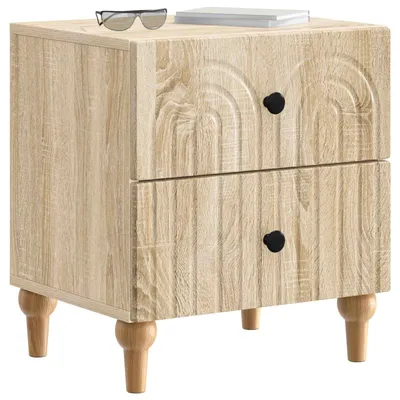 Image de vidaXL Table de chevet, lot de 2, chêne Sonoma, 43 x 34,5 x 48 cm, aggloméré