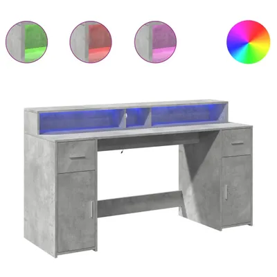 Obrázok produktu pre vidaXL LED stôl betón sivý 160x55x91 cm materiál na báze dreva