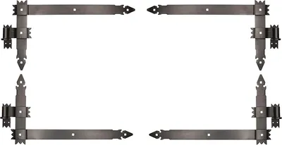 Zdjęcie produktu dla KOTARBAU® 4-czesciowe zawiasy katowe 600x300mm Kute antyczne do okiennic Bramy Garaze