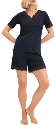Produktbild von CALIDA Elegant Dreams Kurz-Pyjama Damen Dark Lapis Blue 44-46